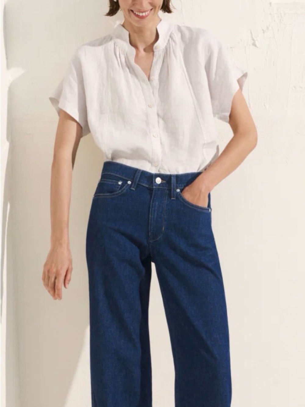 AYR Wide-Leg High-Rise Jeans in Deep Blue - Picture 3 of 14